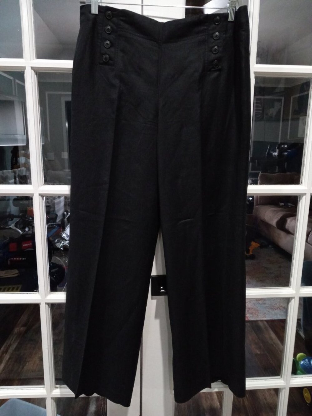 Larry Levine Black Linen Pants size 16